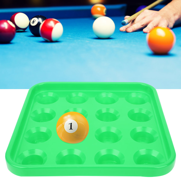 16 Hål Pool Snooker Biljardboll Förvaringshållare Bricka Biljard Tillbehör Tillbehör Grön
