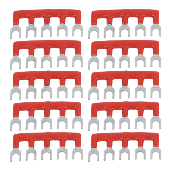 10 kpl haarukkatyyppiset liitinnauhat 400V 15A puhdasta kuparia PVC palosuojattu jumpperilohkon liitinnauhat tehtaan punaiselle TB 1505