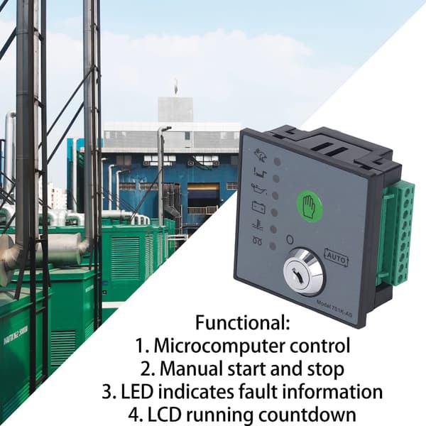 Generatorstyring Manuel Auto Start Nødstop LED Fejlindikation Generatorstyringsmodul med Nøgler DC8‑35V