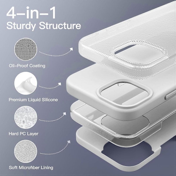 Silikone Etui Kompatibelt med iPhone 13 6.1-Tommer, Silkeblødt Fuld-Krops Beskyttelses Etui, Stødsikkert Cover med Mikrofiberforing (Stjerneskær)