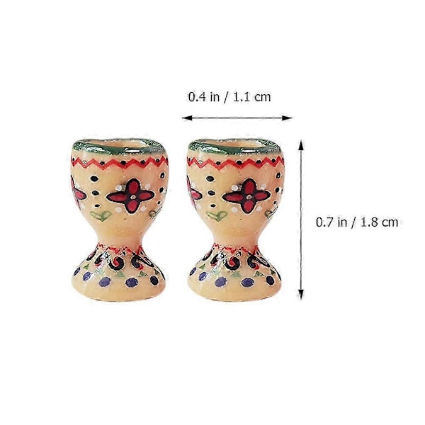 2 st Dekorativa Brickor Miniatyr Vinglas Mini Vinglas Miniatyr Champagneglas Keramisk Äggkopp
