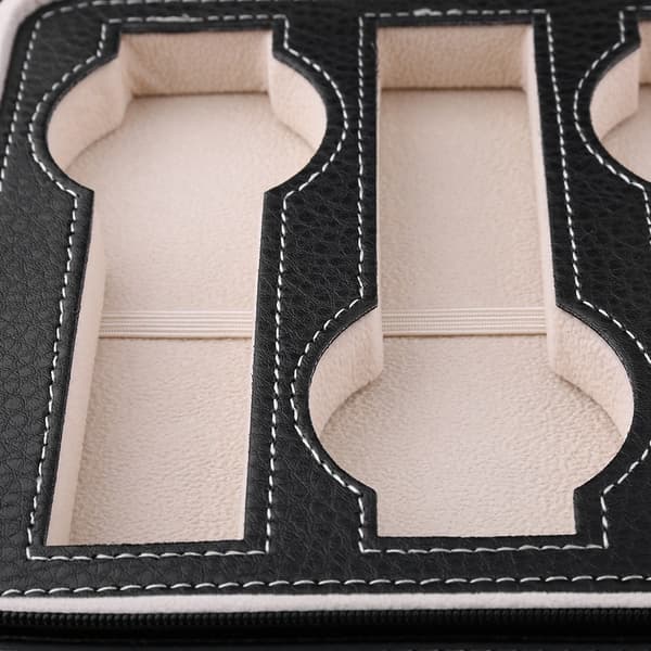 1 stk. 8 rum PU læder ur opbevaring rejse boks display etui organizer sort
