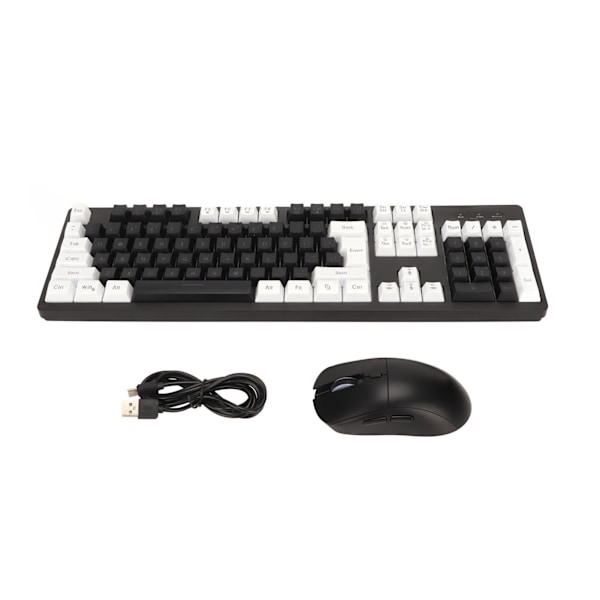 Trådlöst tangentbord och mus 104 tangenter RGB LED-bakgrundsbelysning 2 i 1 2,4 GHz-anslutning Vattentätt spelande tangentbord och mus för PC