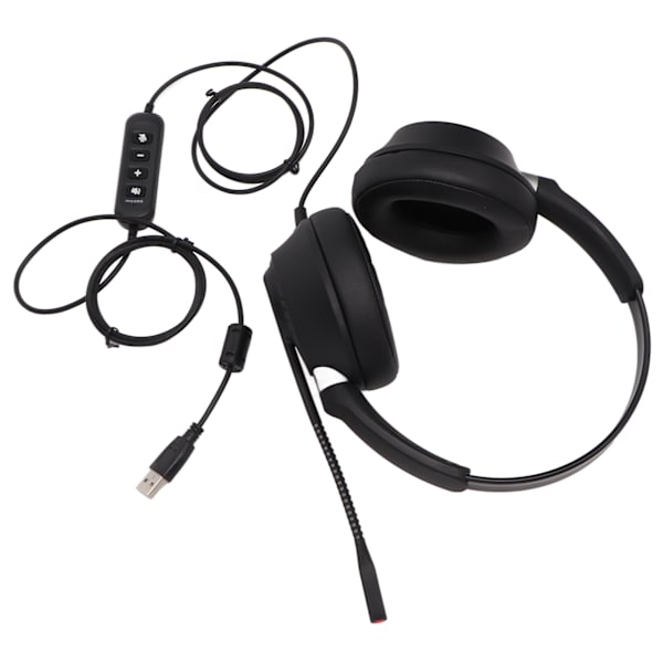 PC-headset med støjreduktion og lydstyrkejustering - USB-computer-gaming-headset med mikrofon