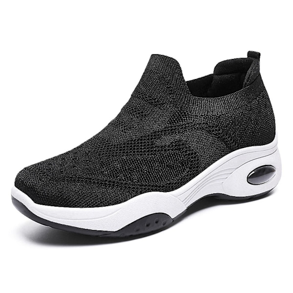 Åndbare afslappede sneakers med bløde luftpude såler41 G-992 sort