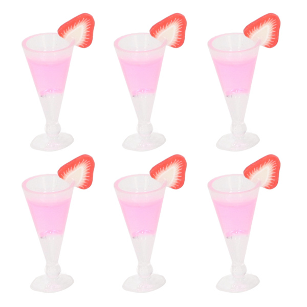 20 st dockhuscocktailglas, simulering av livsscen, 1/12 skala, minidrinkglas, leksak, dockhusdekoration, rosa
