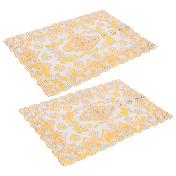 2kpl 30cm x 45cm PVC pöytämatto Kultainen pöytämatot Cup Coaster Pad Keittiön hääkoristeluTyyli 4