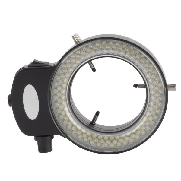 Mikroskop LED-lys Industrielt justerbar 144LED ringlampe med sort skal AC100-240VEU-stik