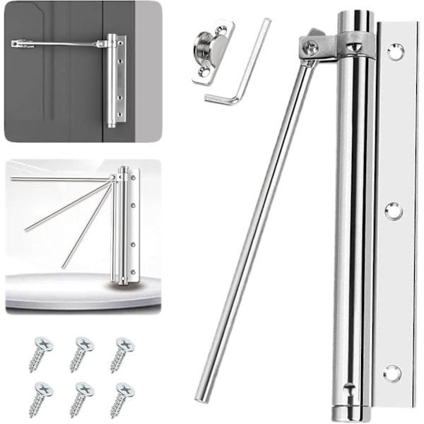 Automatisk dörrstängare Justerbar dörrstängare 1 st Dörrstängarfjädrar Dörrstängare Aluminiumlegering Automatisk fjäderstängare Rostfri dörrstängare