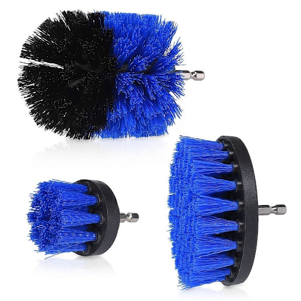 Borstfäste Set Sladdlös Skruvdragare Borrmaskin - 3x Borstfäste med 1/4 tums Penna - Nylonborstborste - Rengöringsborste Sladdlös Borrmaskin