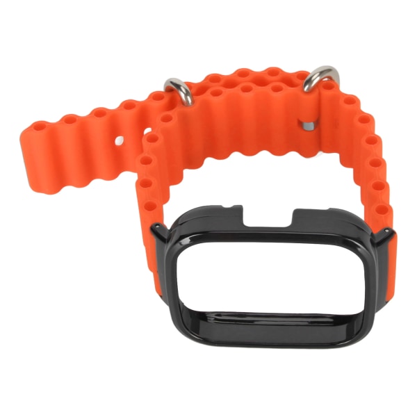 2 i 1 erstatningsklokkerem for Redmi Watch 3 Silikon Justerbar Smart Watch-armbånd med beskyttende etui oransje