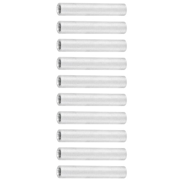 10 stk. runde afstandsholdere i aluminiumlegering med indvendigt gevind, forbindelseskolonnesæt M4x0,7 mm, længde 46 mm