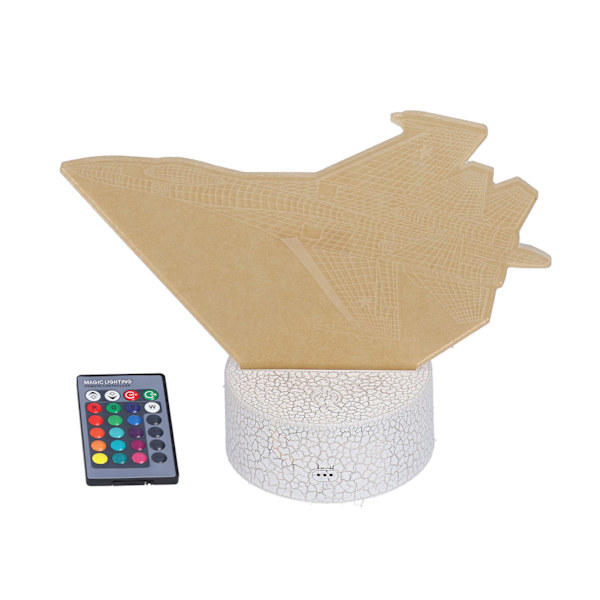 3D Lampe 16 Farver 4 Blinkende Tilstande Justerbar Touch Fjernbetjening Fighter Natlys Legetøj til Drenge Piger