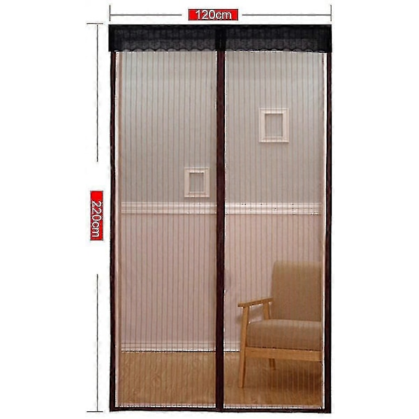 120x220 Cm Magnetisk Fluenedør - Automatisk Lukning - Insektbeskyttelse til Altandør og Stue