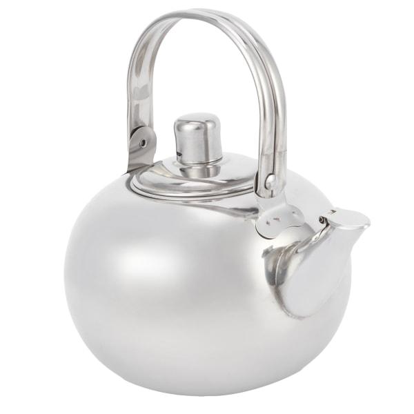 304 Rostfritt Stål Tekanna Platt Botten Induktionskokare Vattenkokare Tekanna med FilterSilver 14cm 1L