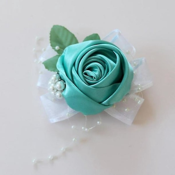 Blå Bryllups Corsage - Elegant Håndledsblomst til Brudens Æresgæst