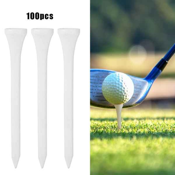 100 st 70mm Wooden Wood Golf Tees Träningsövningsbollhållare för nybörjare golfare