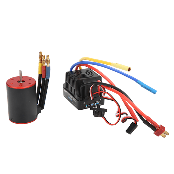 RC Vandtæt Børsteløs 60A ESC Kit med 3650 3100KV Motor Programmeringskort 4mm Bananstik til 1/8 1/10 RC Bil