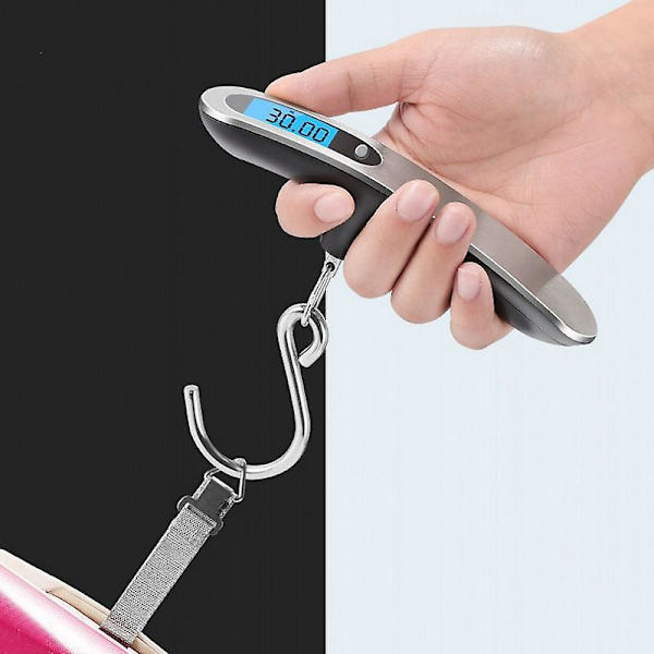 Bærbar digital koffertvekt med bakgrunnsbelyst LCD-skjerm - Reisevekt for kofferter opptil 110 lbs