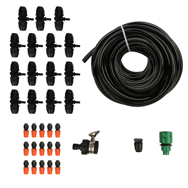 15m/49.2ft 8/11 Hose Atomizing Nozzle Connector Automatic Spraying Drip Irrigation Watering Kit