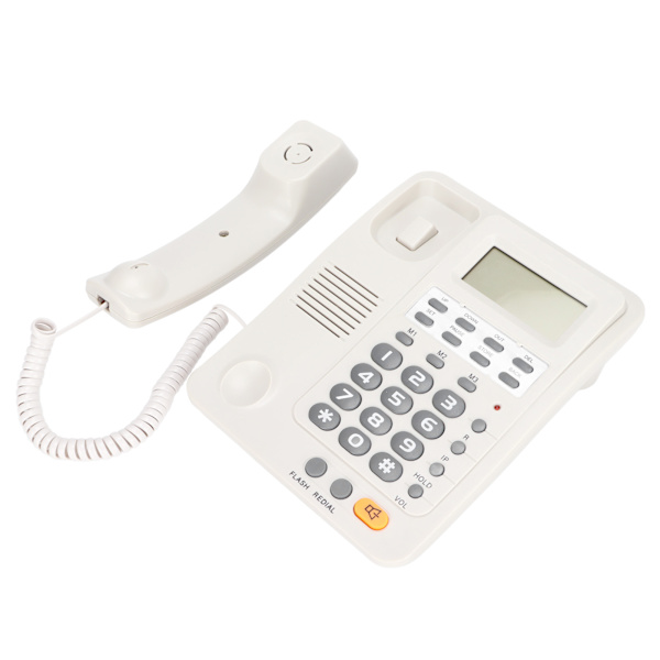 KXT6009CID Bordtelefon med ledning til fastnet med funktion til opkalds-id-visning til hjemmekontoret (hvid)