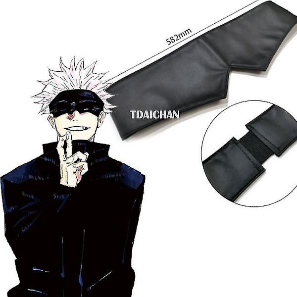 Gojo Satoru Cosplay Paryk - Jujutsu Kaisen Anime, Kort Varmebestandig Kunsthår, med Parykhætte One Size Øjenklap