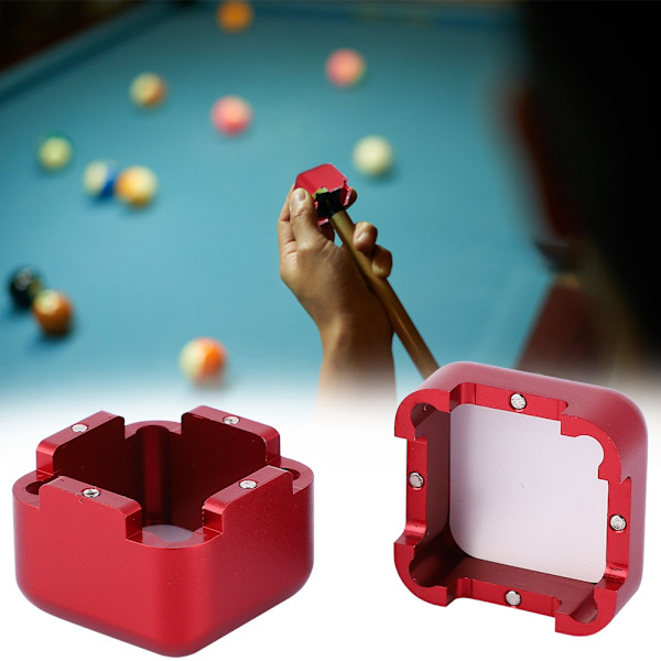 Bærbar mini-køspids kridtholder i aluminium Billiardpoolkridt Bæretaske (rød)