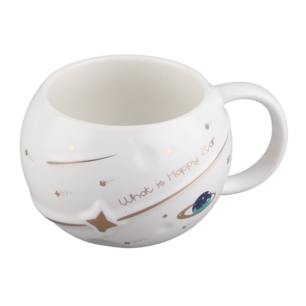 400 ml sød astronaut krus ergonomisk håndtag keramisk kop med låg ske til kaffe te mælk hvid