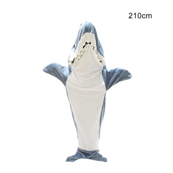 Tecknad Haj Sovsäck Pyjamas Soffa Tupplur Sjöjungfrufilt Flanell Fleece 170cm
