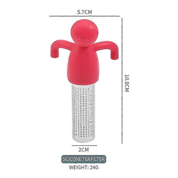 2 stk. te-infuser sæt i rustfrit stål og silikone, hængende tefilter te-infuser til løs te silikone te-infuser (lysegrå)