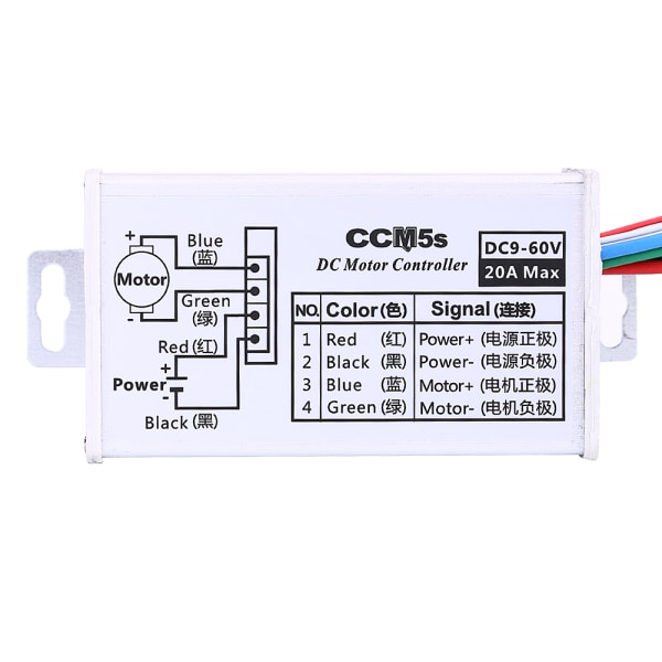 DC 9-60V 20A Motor Speed ​​Controller Regulator Driver PWM høj kvalitet