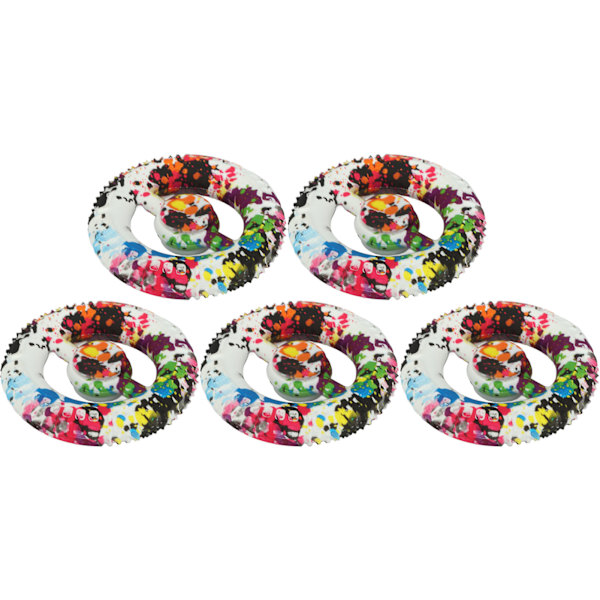 5 st runda handgrepp ringar tryckta silikon fidget leksak finger tränare för rehabiliteringsträning hem doodle