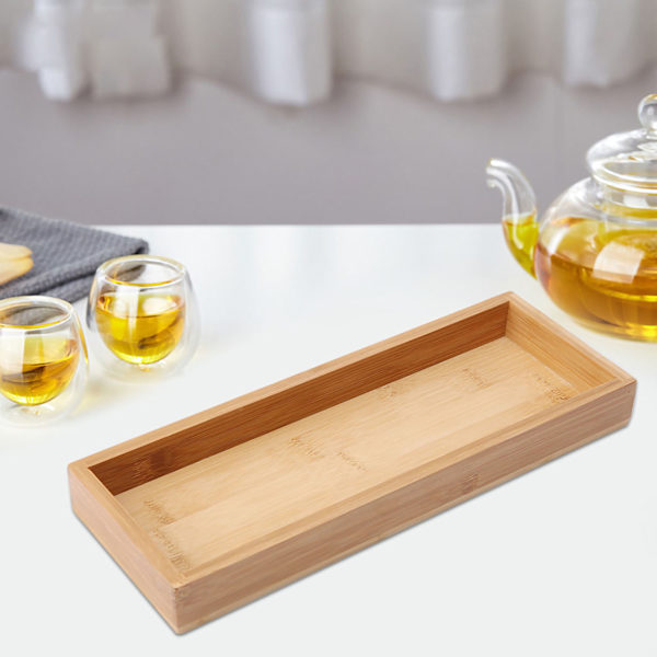 Serveringsbricka i massiv bambu i japansk stil Fruktte Frukostserveringsbricka (28*10,2*3 cm)