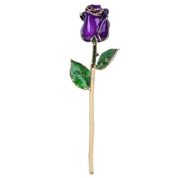 24K forgyldt roseblomst til fødselsdag Valentinsdag dekorationer ornamenter med base