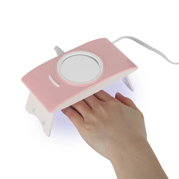 16W foldbar bærbar neglelampe Gel neglelaktørrer Nail Art Machine med MirrorPink