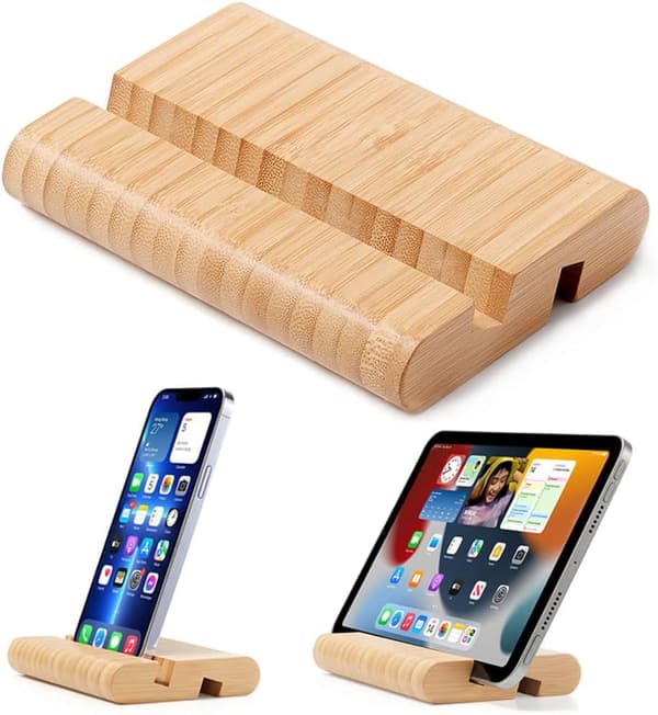 Bambu Tabletti- ja Matkapuhelinpidike Työpöydälle, iPhone, iPad, Tabletit ja Kaikki Puhelimet