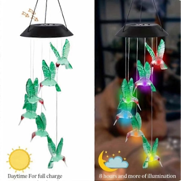 Färgskiftande Lampa - Trädgårdsdekor Utomhus, Blå Kolibri
