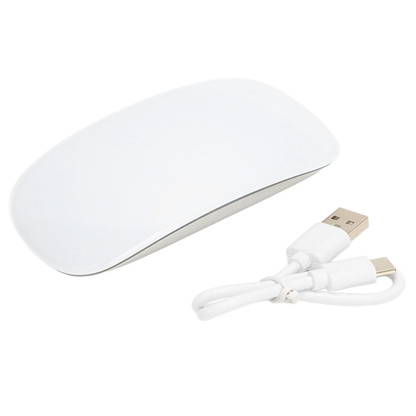 Trådlös mus Tyst Låg Decibel Uppladdningsbar Ergonomisk Portabel Touch Wheel Design Typ C Mus för hemmakontor Vit