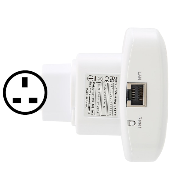 WiFi-räckviddsförlängare, höghastighetsstabil plug and play, bärbar liten WiFi-signalförstärkare 100-240VUK-kontakt