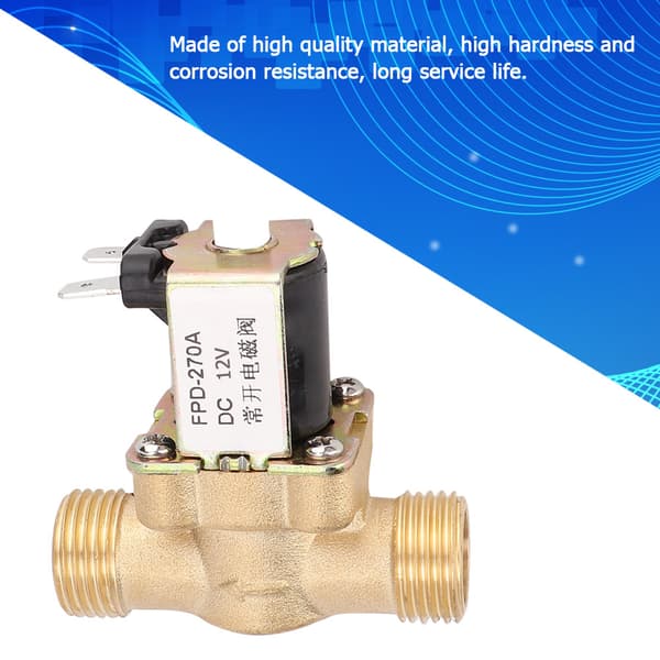 G1/2\" Normalt Åpen Messing Solenoid Elektromagnetisk Ventil Vanninntaksbryter (DC12V)