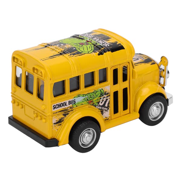 1:36 Mini Alloy Skolebus Model Træk Tilbage Lyd Lys Batteri Køretøj Legetøj Børnegave Gul