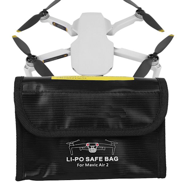 Drone Batteri Sikker Taske Eksplosionssikker Brandsikker Opbevaring Beskyttelsesetui Passer til DJI Mavic Air 2 (3 batterirum)