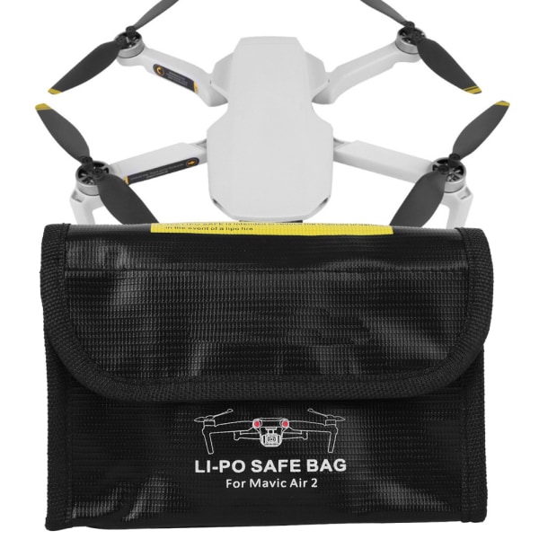 Drone väska Explosionssäker brandsäker förvaring Skyddsfodral Case för DJI Mavic Air 2 (3 batterier fack)