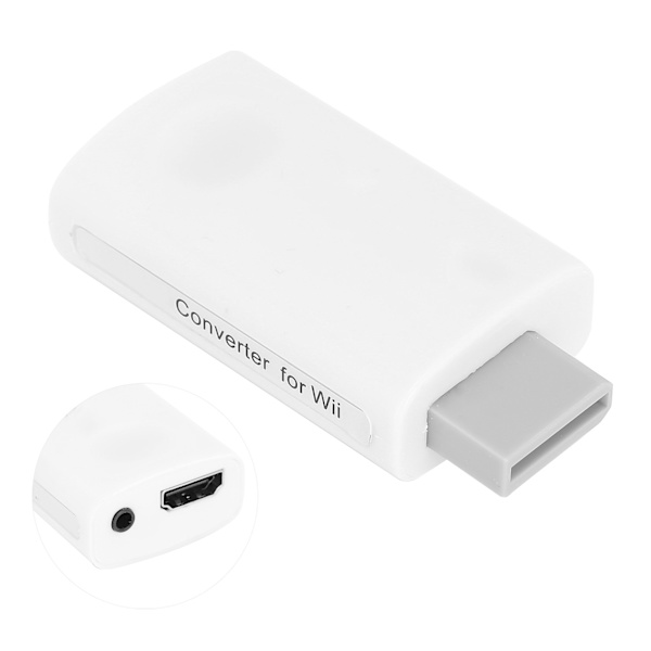 for Wii til HD Multimedia Interface-omformer 3,5 mm adapter spill HD 1080P 480P utgang hvit