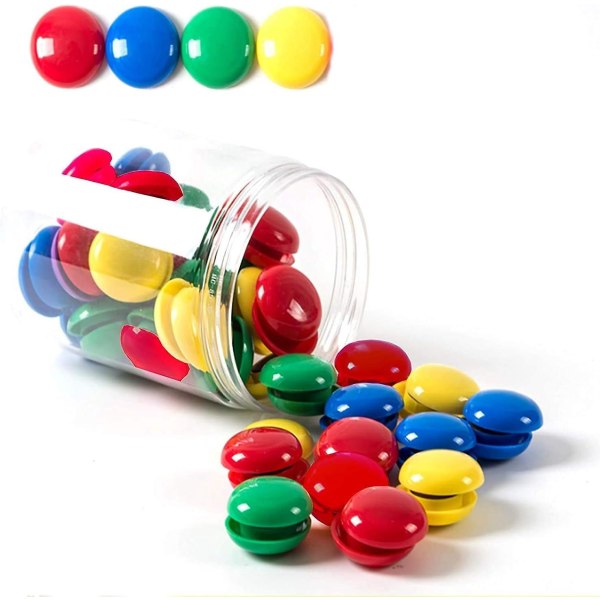 80-delers sett med 20 mm runde kjøleskapsmagneter i plast, magnetiske knapper i 4 farger for oppslagstavler og planlegging
