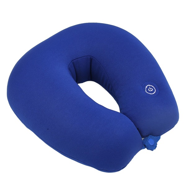 Resekudde Memory Foam U-formad elektrisk vibration Meddelande Flygplan Nackmeddelande Kudde Blå