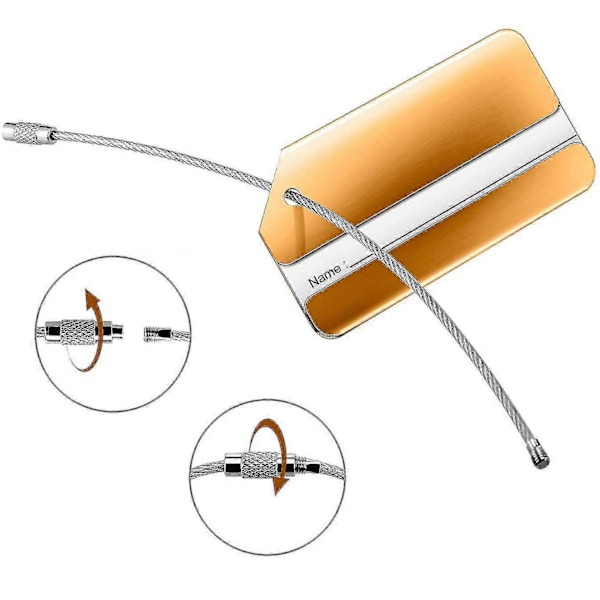 12 stk. Bagasjelapper Koffert, Bagasjelapp i aluminium (tilfeldig farge)