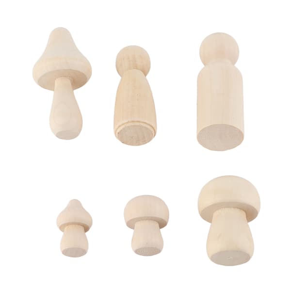Mini DIY Tre Sopp Håndverk Ubehandlet Håndverk Uferdig Tre Sopp