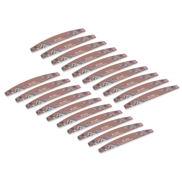 20 stk Sanding Nail File Dobbeltsidig Vaskbar Gjenbrukbar Enkel Operasjon Neglbufferfiler for Manikyrpleie 180 Grid