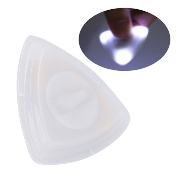 LED Touch Guitar Pick - självlysande, livsmedelsklassad plast, inbyggt batteri (vitt) White